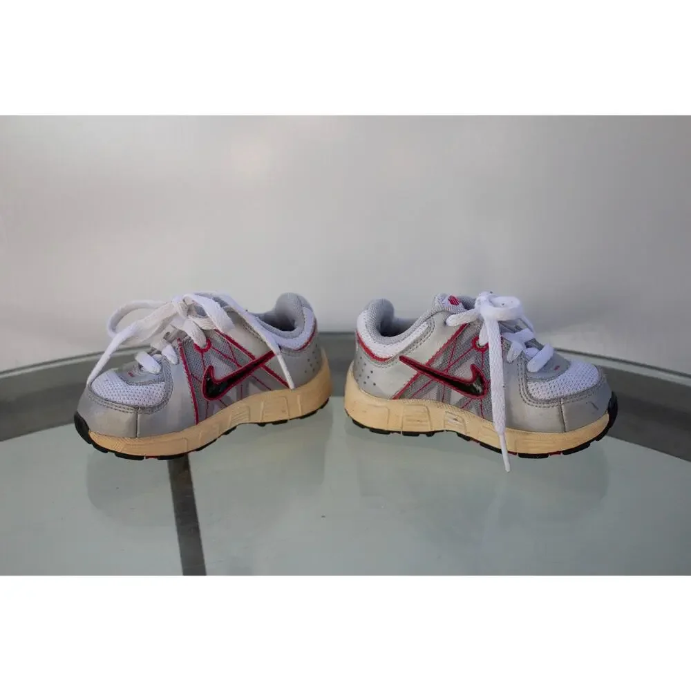 Nike T-Run‎ 5 Running Shoes Grey/Red/Black 443991-100 Toddler Size 5C